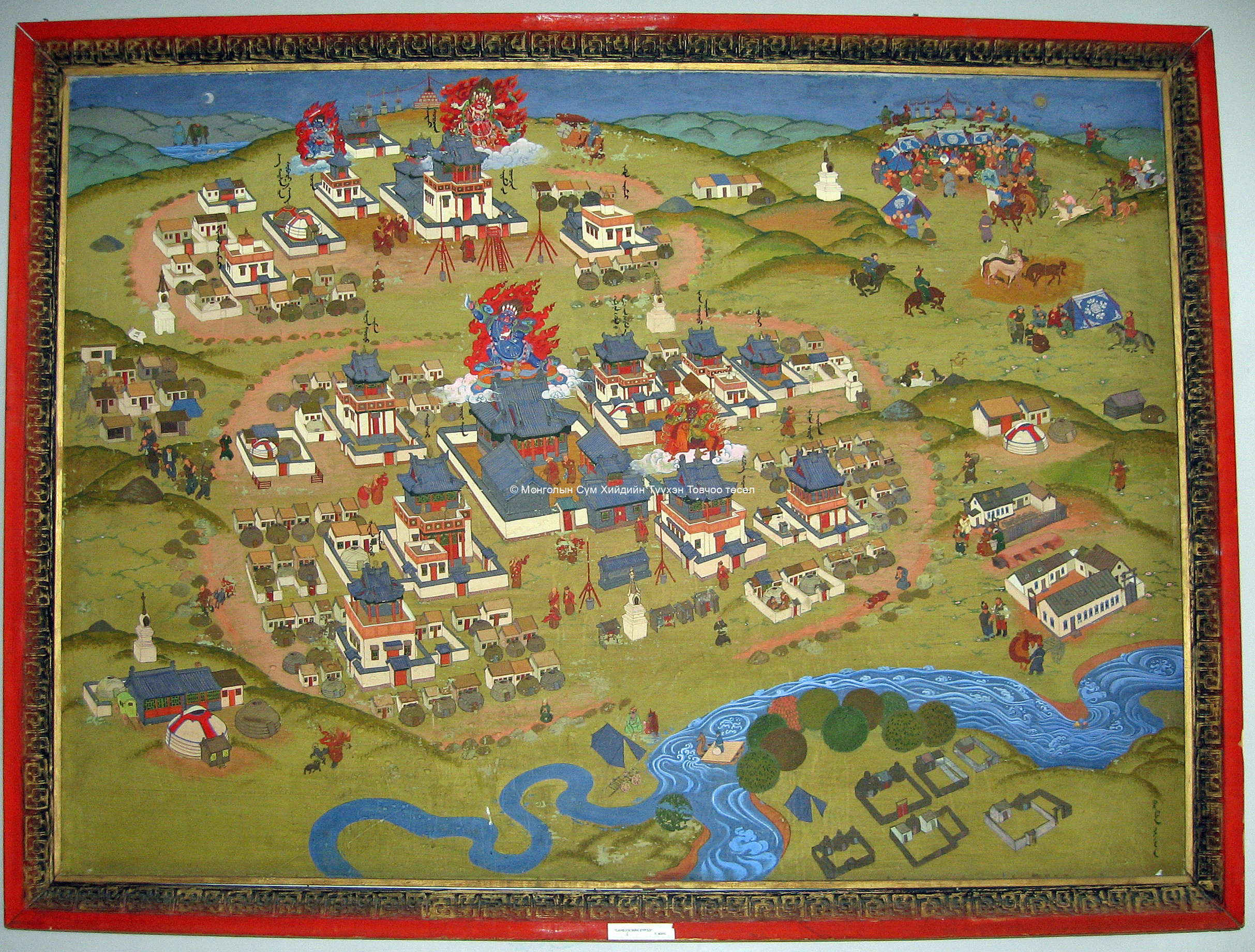 San beisiin örgöö. Temple painting